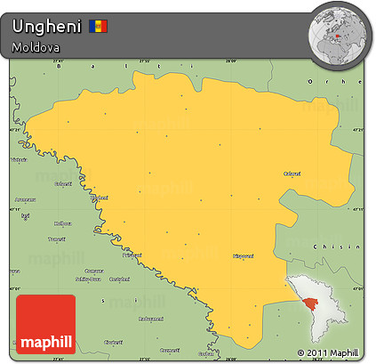 Savanna Style Simple Map of Ungheni