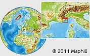 Physical Location Map of Monaco, within the entire country