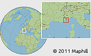 Savanna Style Location Map of Monaco, within the entire country