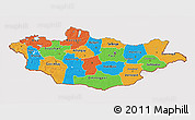 Political 3D Map of Mongolia, cropped outside