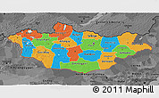 Political 3D Map of Mongolia, darken, desaturated