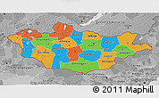 Political 3D Map of Mongolia, desaturated