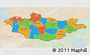 Political 3D Map of Mongolia, lighten