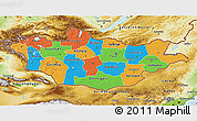 Political 3D Map of Mongolia, physical outside