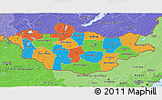 Political 3D Map of Mongolia, political shades outside