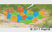 Political 3D Map of Mongolia, satellite outside