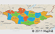 Political 3D Map of Mongolia, shaded relief outside