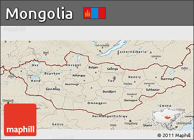 Shaded Relief 3D Map of Mongolia