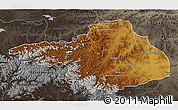Physical 3D Map of Arhangay, darken, semi-desaturated