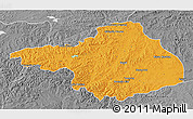 Political 3D Map of Arhangay, desaturated