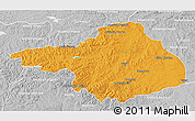 Political 3D Map of Arhangay, lighten, desaturated