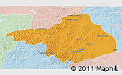 Political 3D Map of Arhangay, lighten