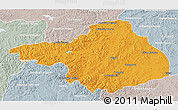 Political 3D Map of Arhangay, lighten, semi-desaturated