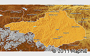 Political 3D Map of Arhangay, physical outside