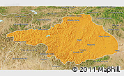 Political 3D Map of Arhangay, satellite outside