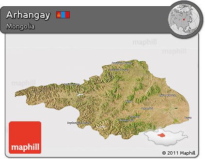 Satellite 3D Map of Arhangay, cropped outside