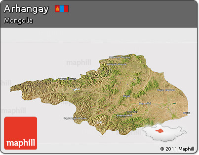 Satellite 3D Map of Arhangay, cropped outside