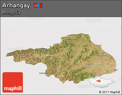 Satellite 3D Map of Arhangay, cropped outside