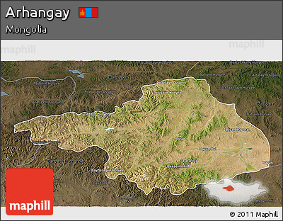 Satellite 3D Map of Arhangay, darken