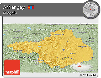 Savanna Style 3D Map of Arhangay