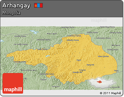 Savanna Style 3D Map of Arhangay
