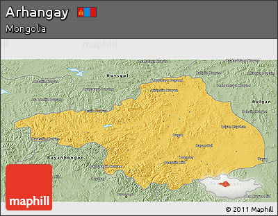 Savanna Style 3D Map of Arhangay