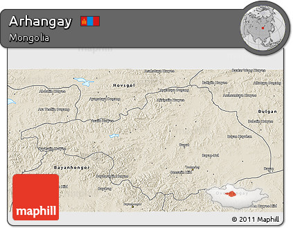 Shaded Relief 3D Map of Arhangay