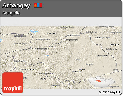 Shaded Relief 3D Map of Arhangay