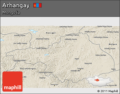 Shaded Relief 3D Map of Arhangay