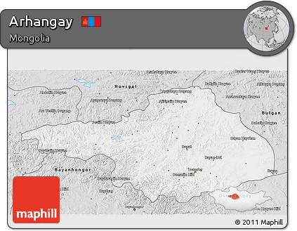 Silver Style 3D Map of Arhangay