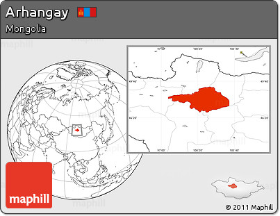 Blank Location Map of Arhangay
