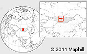 Blank Location Map of Arhangay, highlighted country, within the entire country