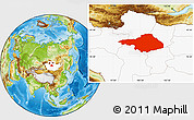 Physical Location Map of Arhangay, highlighted country