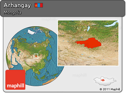 Satellite Location Map of Arhangay