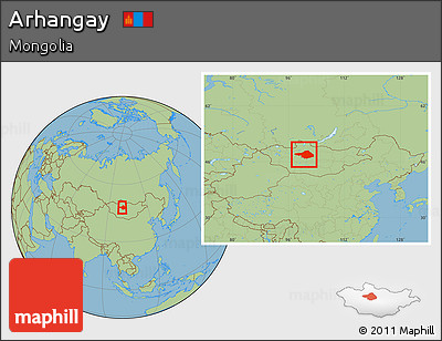 Savanna Style Location Map of Arhangay, within the entire country