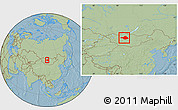 Savanna Style Location Map of Arhangay, within the entire country, hill shading