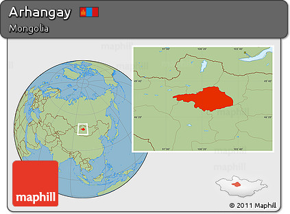 Savanna Style Location Map of Arhangay
