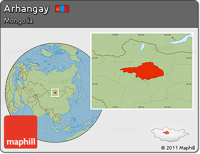 Savanna Style Location Map of Arhangay