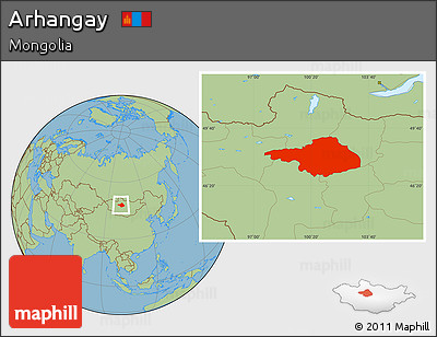 Savanna Style Location Map of Arhangay