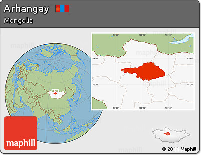 Savanna Style Location Map of Arhangay, highlighted country