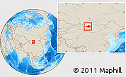 Shaded Relief Location Map of Arhangay, within the entire country