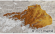 Physical Map of Arhangay, lighten, semi-desaturated