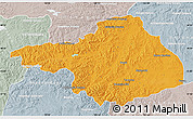 Political Map of Arhangay, lighten, semi-desaturated