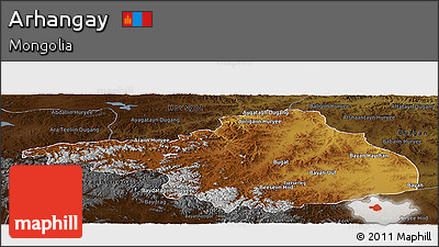 Physical Panoramic Map of Arhangay, darken