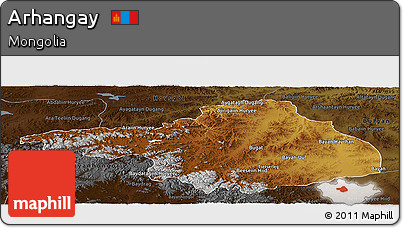 Physical Panoramic Map of Arhangay, darken