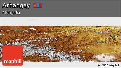 Physical Panoramic Map of Arhangay