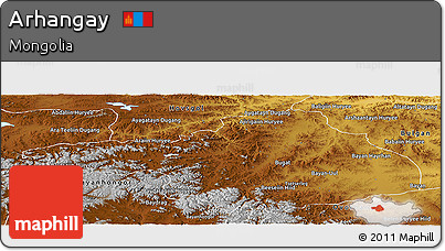 Physical Panoramic Map of Arhangay