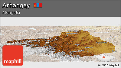 Physical Panoramic Map of Arhangay, lighten