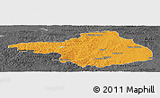 Political Panoramic Map of Arhangay, darken, desaturated