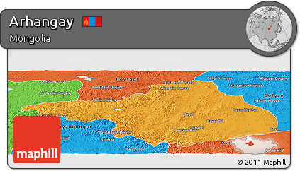 Political Panoramic Map of Arhangay